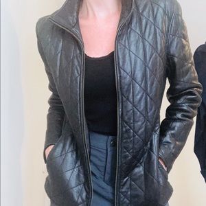 Black Quilted 💯 genuine leather jacket